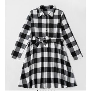Plaid long sleeve dress